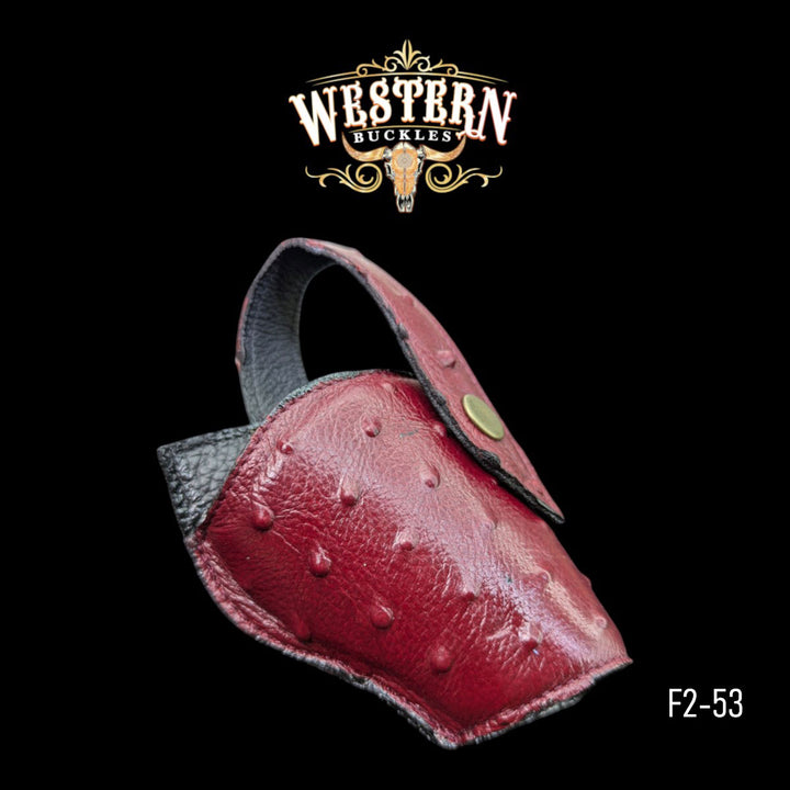 Gun Holster Funda Ostrich Sintetic Red Leather-The Western Buckles