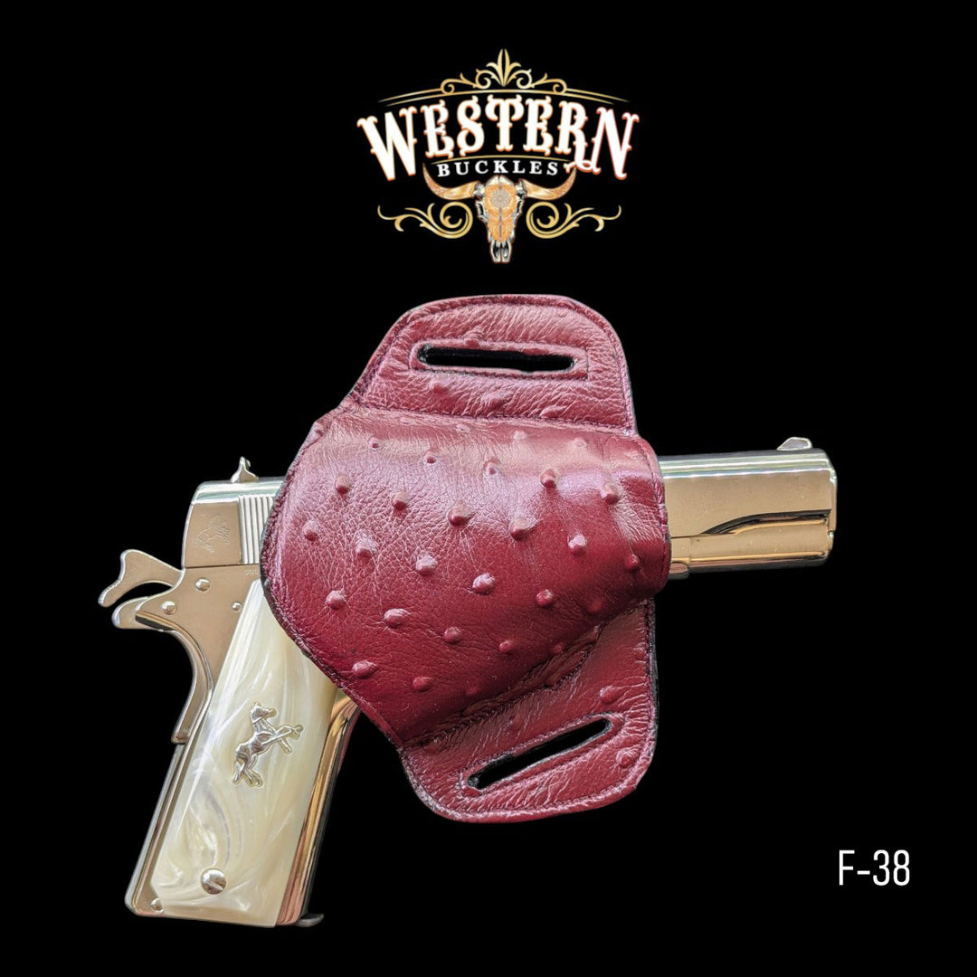 Gun Holster Funda Red Sintetic Leather-The Western Buckles