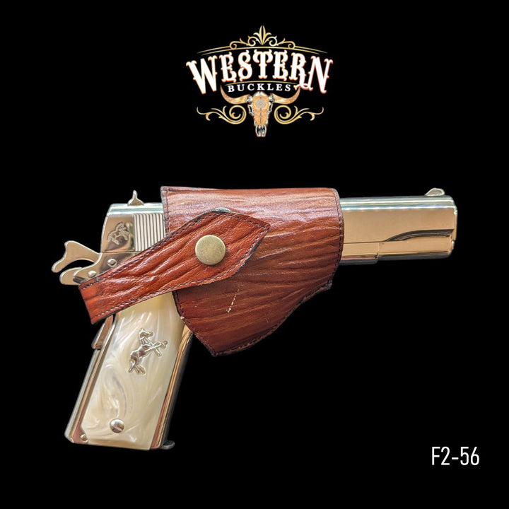 Gun Holster Funda Shark Sintetic Brown Leather-The Western Buckles