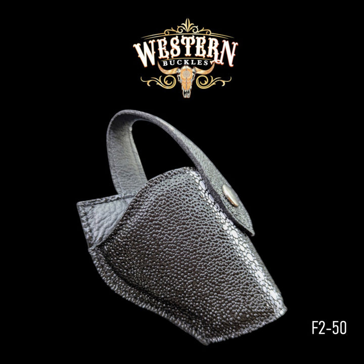 Gun Holster Funda Sintetic Black and White Leather-The Western Buckles