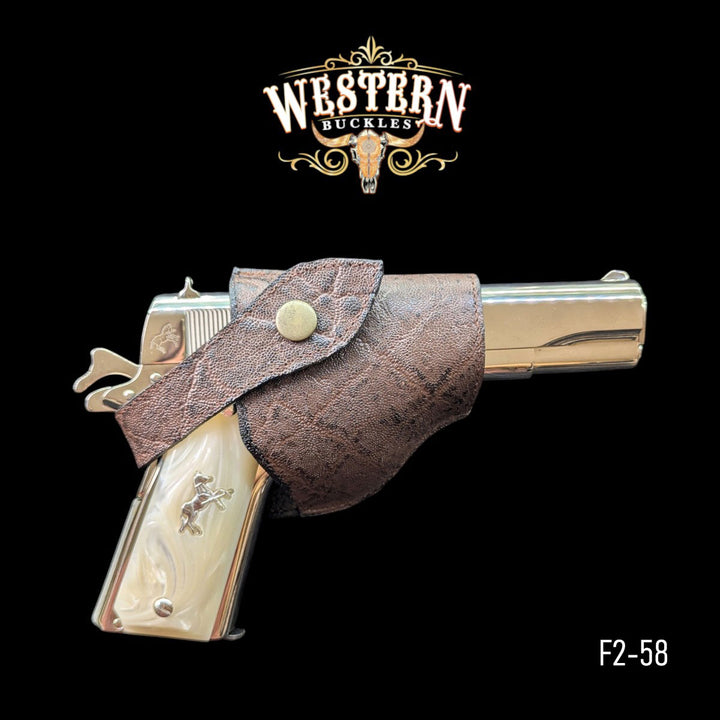 Gun Holster Funda Sintetic Brown Leather-The Western Buckles