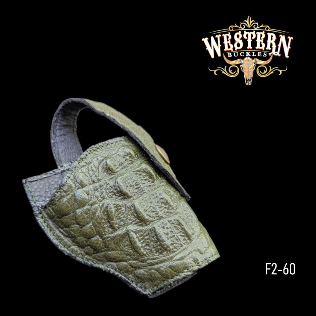 Gun Holster Green Cocodrile Sintetic Leather-The Western Buckles