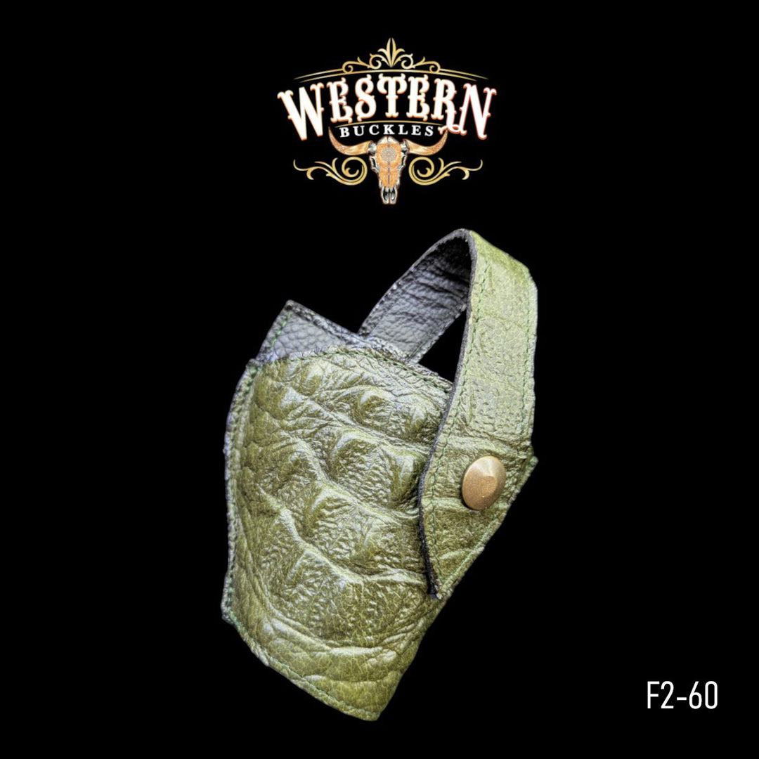 Gun Holster Green Cocodrile Sintetic Leather-The Western Buckles