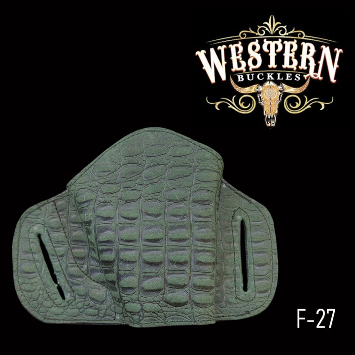 Gun Holster Green Sintetic Crocodrile-The Western Buckles