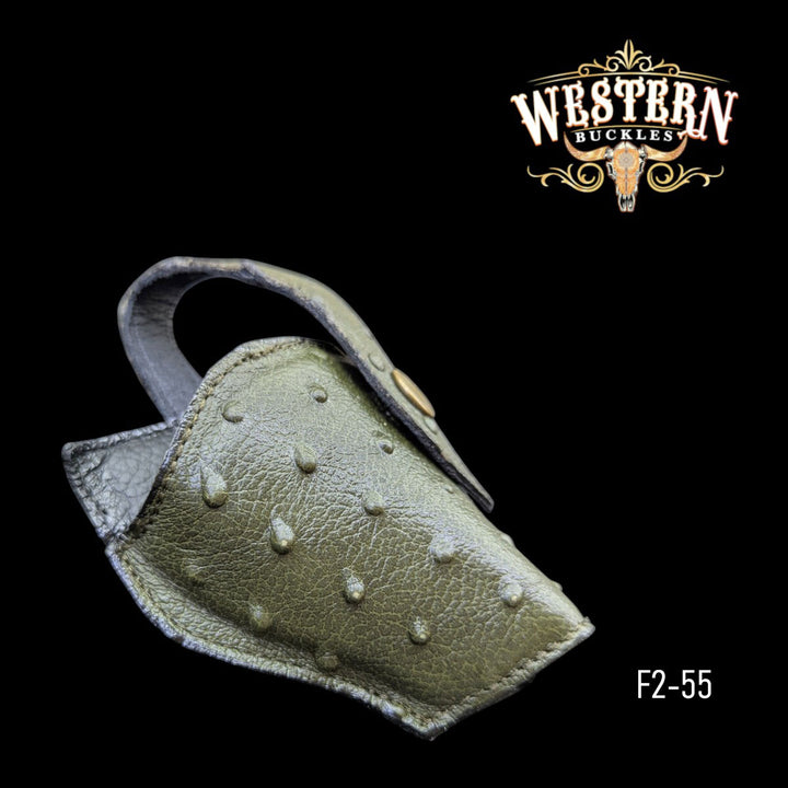 Gun Holster Ostrich Green Sintetic Leather