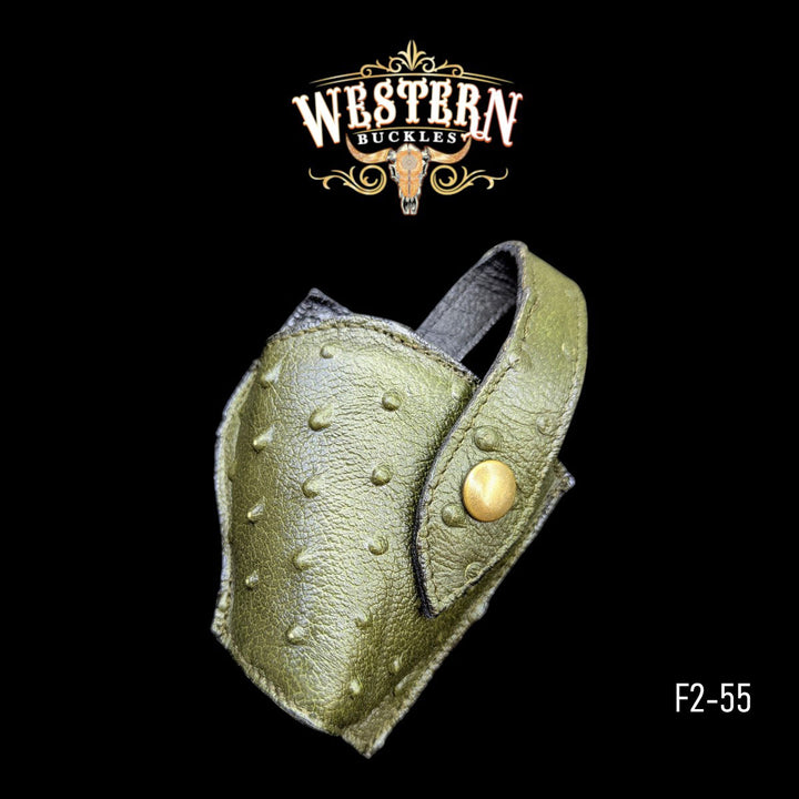 Gun Holster Ostrich Green Sintetic Leather