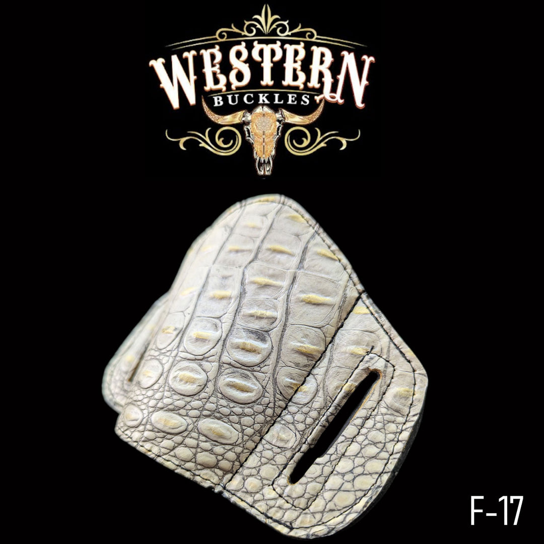 Gun Holster Sintetic Beige Crocodile-The Western Buckles