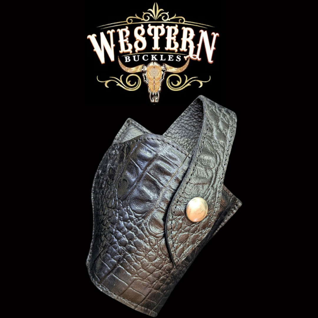 Gun Holster Sintetic Black Crocodile-The Western Buckles