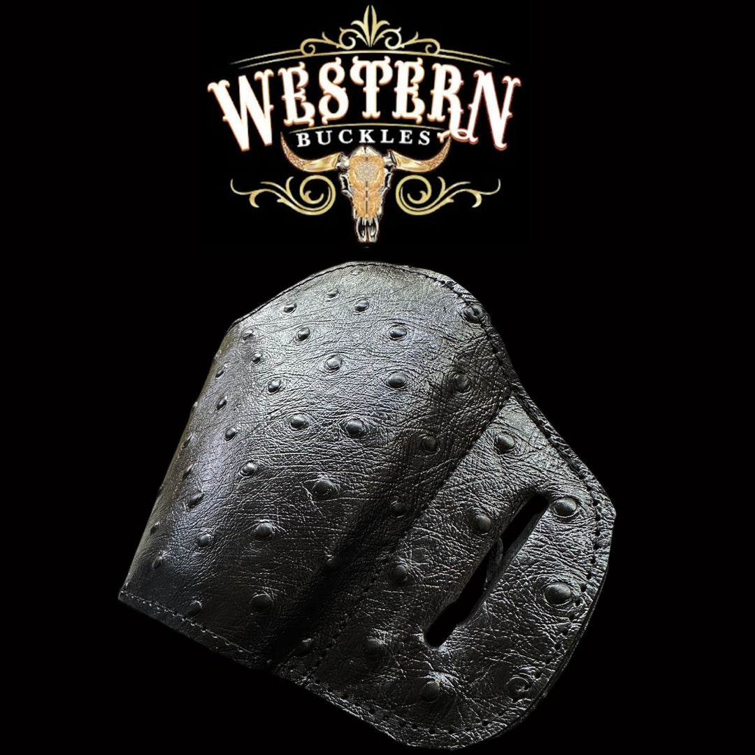 Gun Holster Sintetic Black Ostrich-The Western Buckles