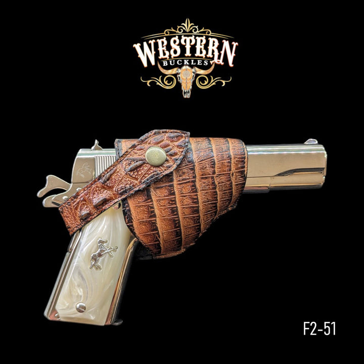 Gun Holster Funda Sintetic Brown Leather-The Western Buckles