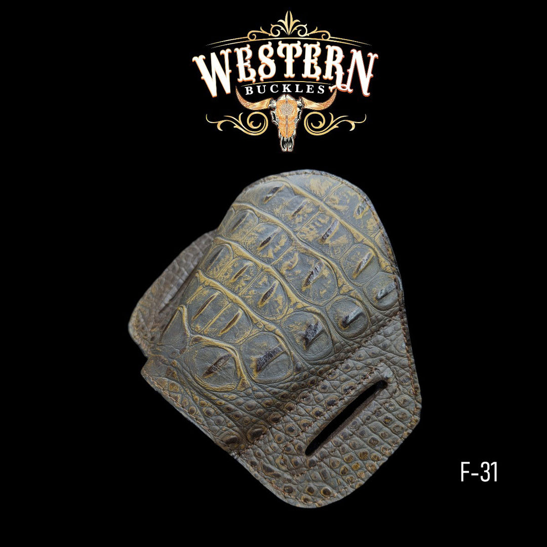 Gun Holster Sintetic Cocodrile Brown-The Western Buckles