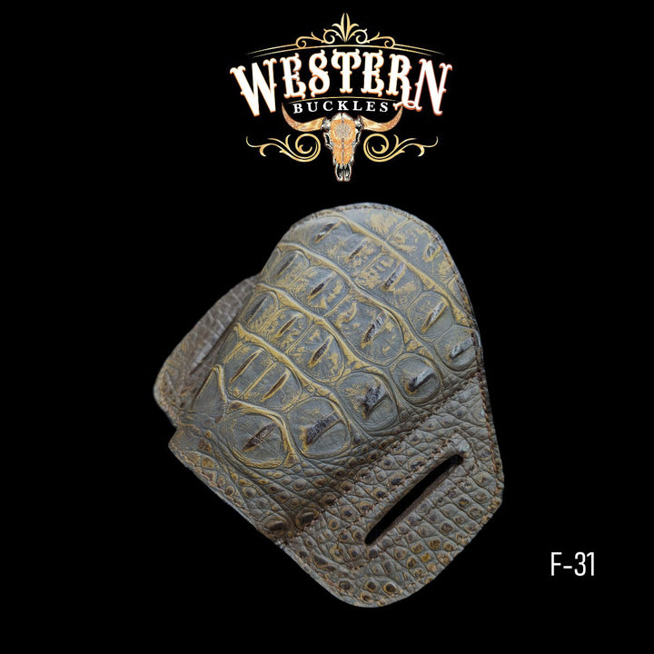 Gun Holster Sintetic Cocodrile Brown-The Western Buckles