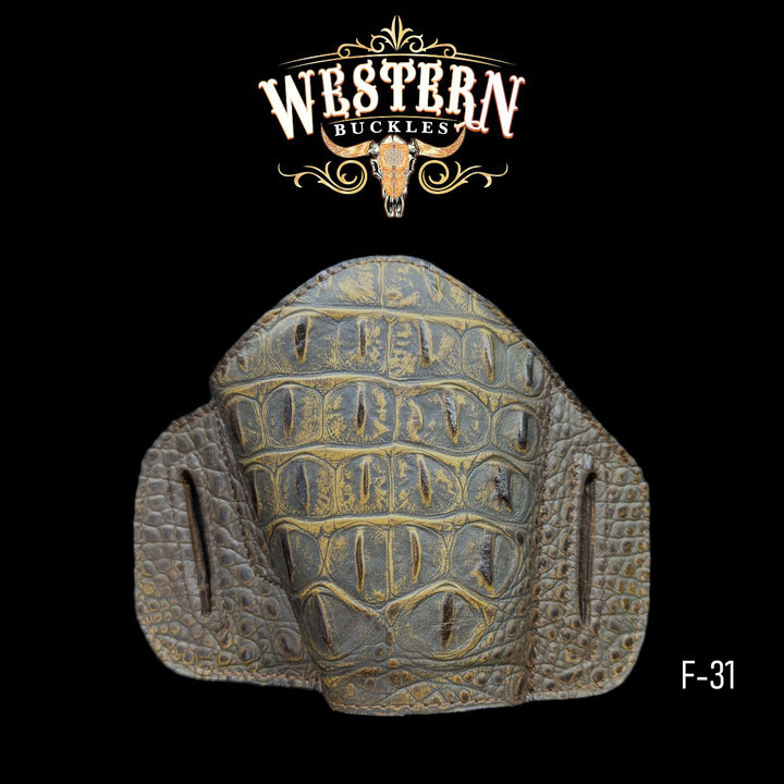 Gun Holster Sintetic Cocodrile Brown-The Western Buckles