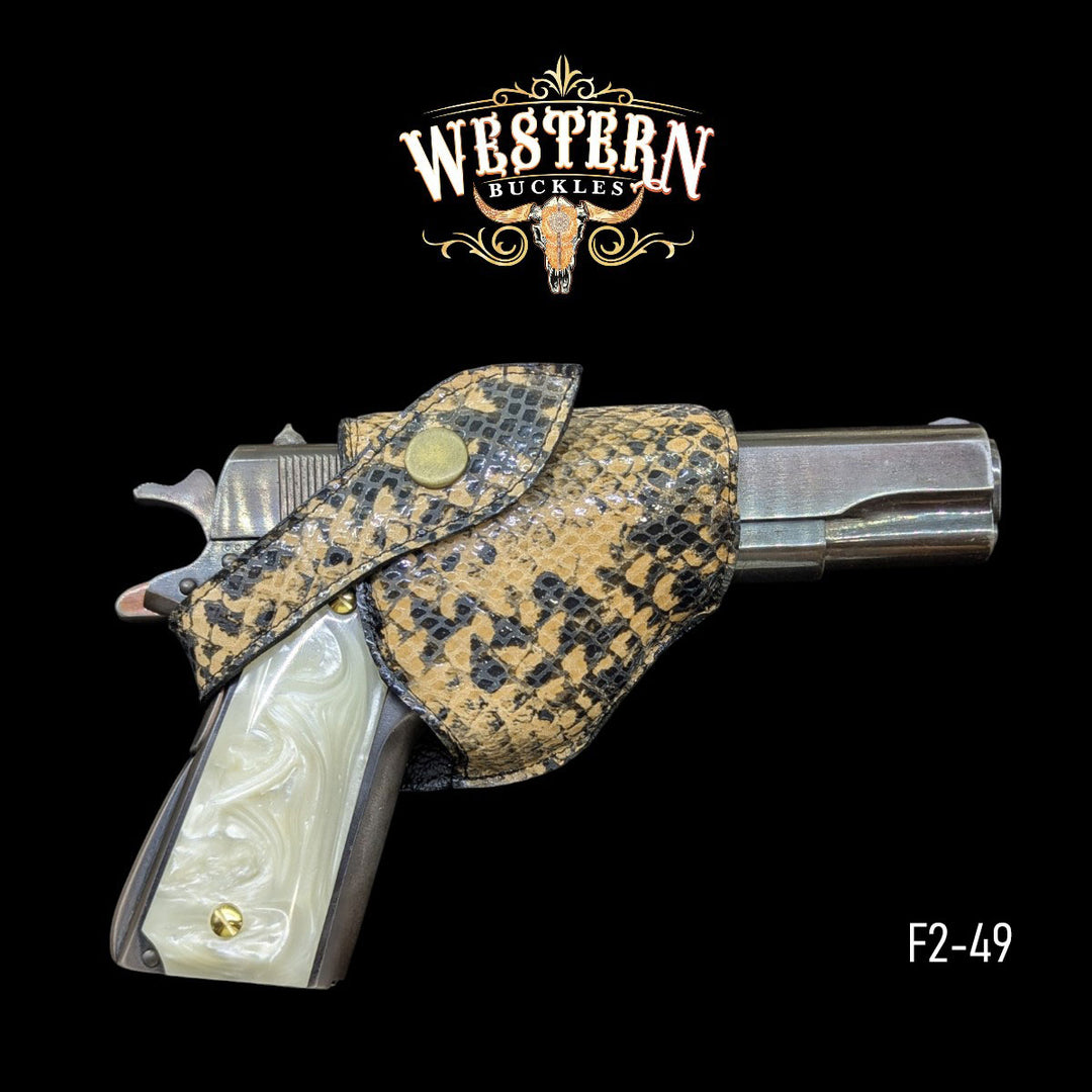 Gun Holster Sintetic Leather Beige Snake-The Western Buckles