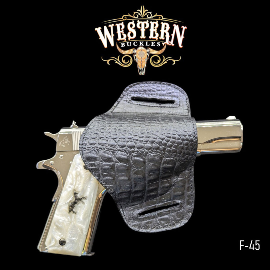 Gun Holster Sintetic Leather Black Cocodrile