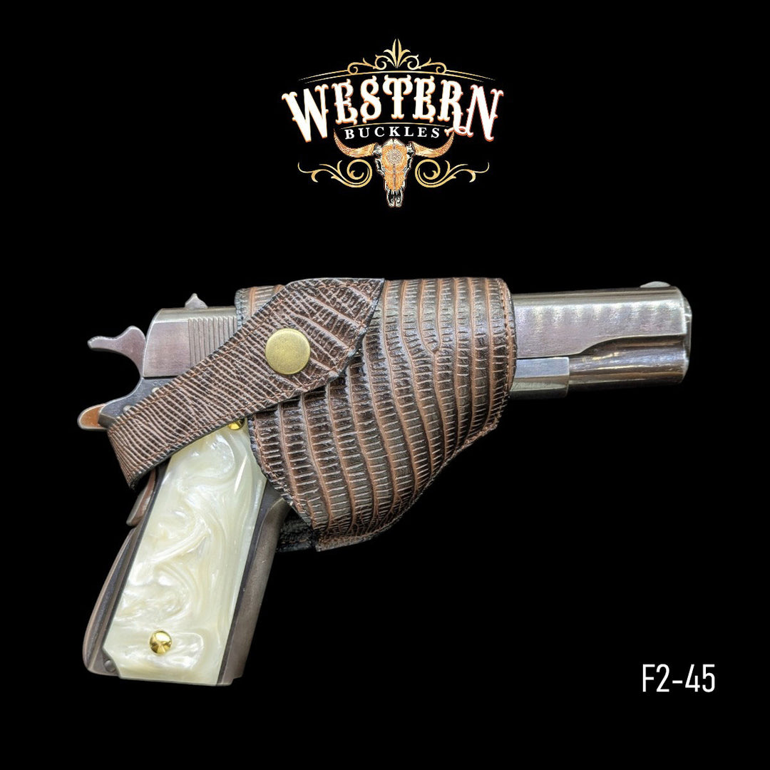 Gun Holster Sintetic Leather Brown Armadillo-The Western Buckles
