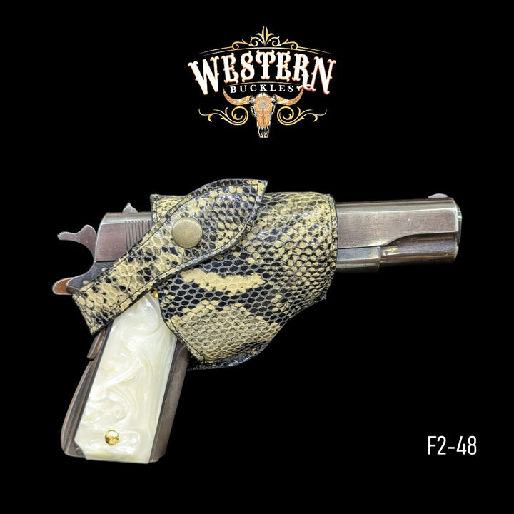 Gun Holster Sintetic Leather Camel Beige Snake-The Western Buckles