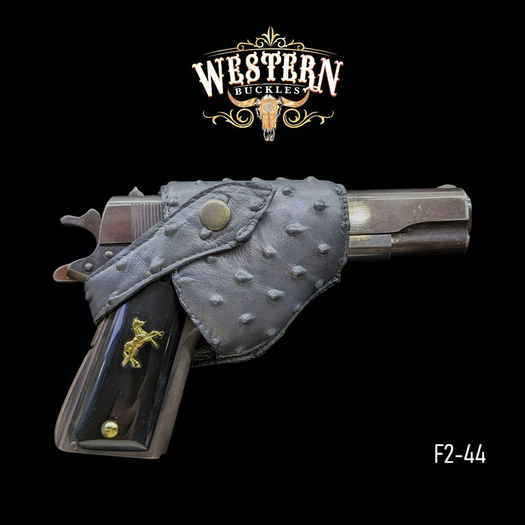 Gun Holster Sintetic Leather Gray Ostrich-The Western Buckles