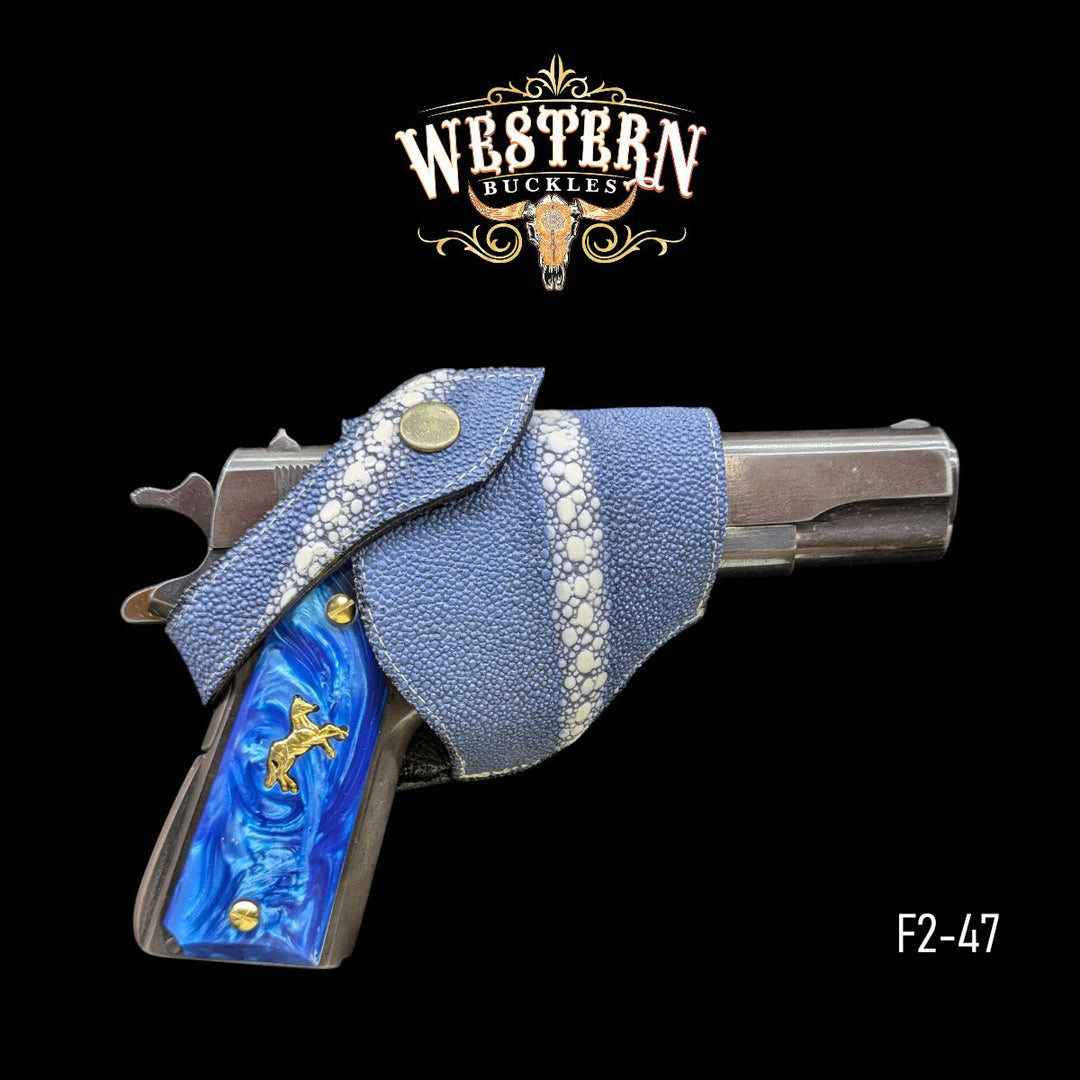 Gun Holster Sintetic Leather Ocean Blue-The Western Buckles
