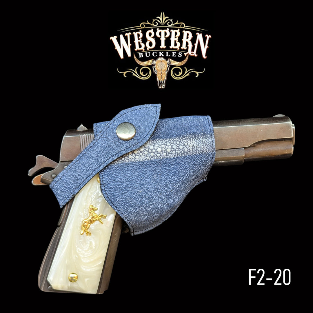 Gun Holster Sintetic Light Blue Mantarraya-The Western Buckles