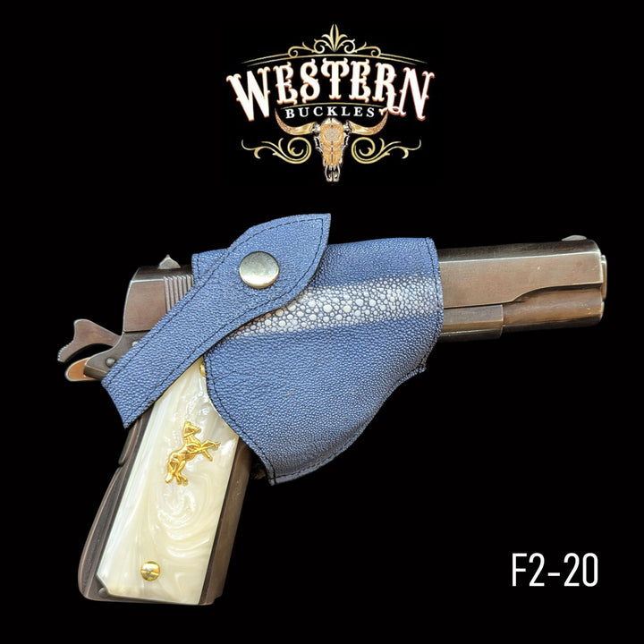 Gun Holster Sintetic Light Blue Mantarraya-The Western Buckles