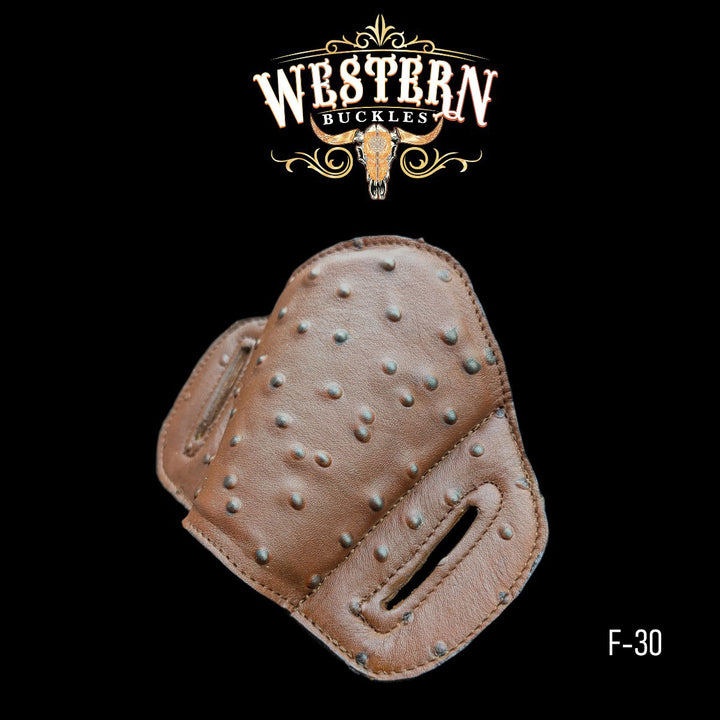 Gun Holster Sintetic Red Brown Ostrich-The Western Buckles