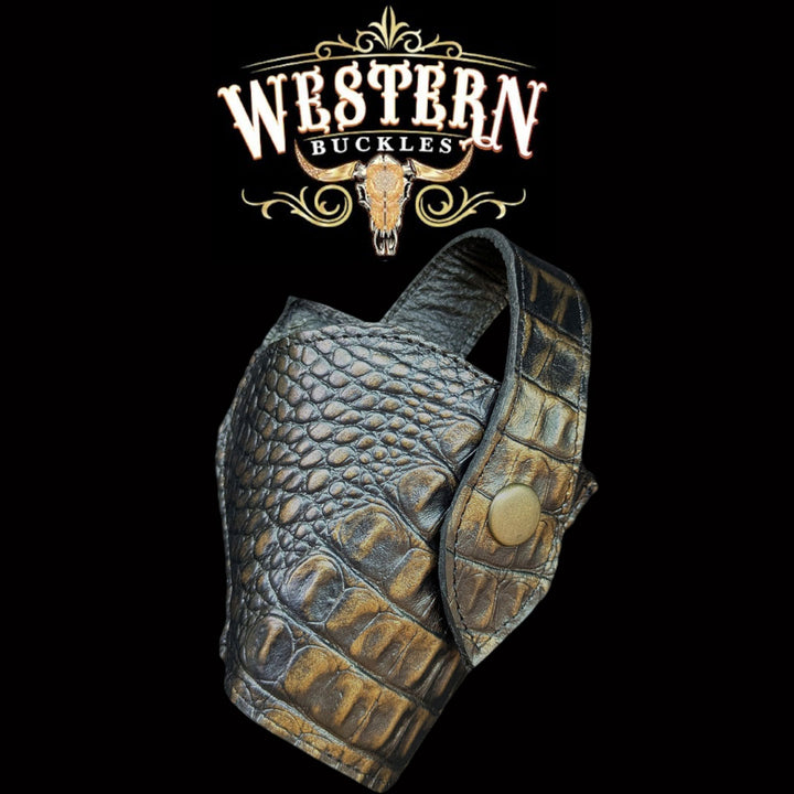 Gun Holster Sintetic Shiny Brown-The Western Buckles