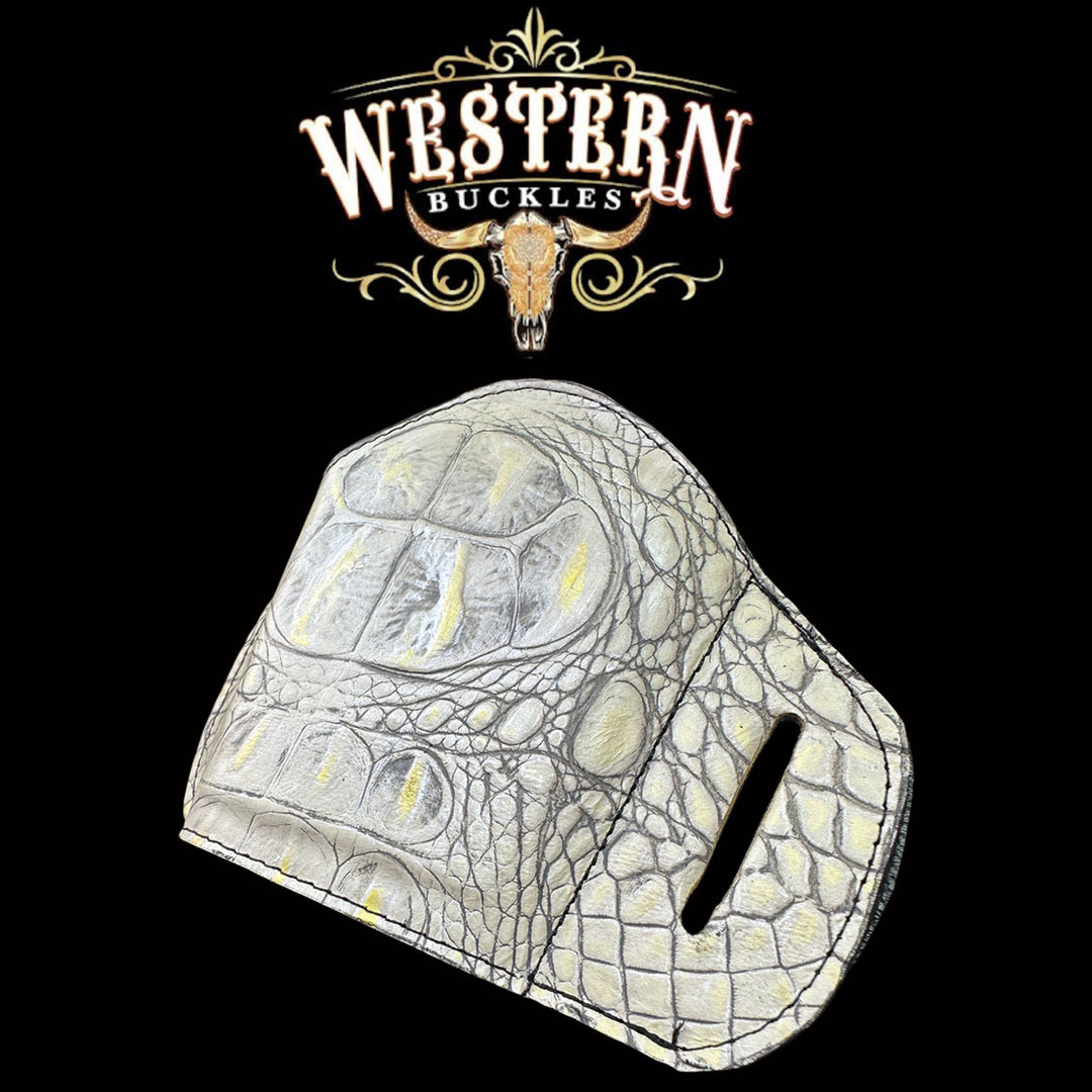 Gun Holster Sintetic White Cocodrile-The Western Buckles