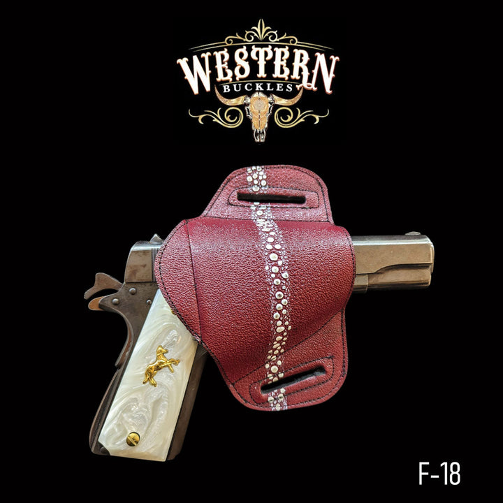 Gun Holster Sintetic White and Red-The Western Buckles