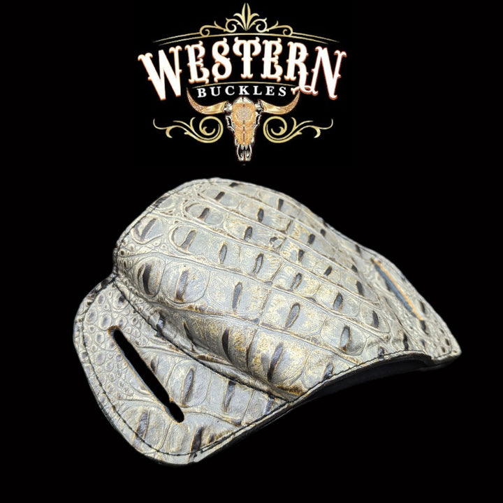Gun Holster Funda Piel Sintetica Cocodrilo Blanco
