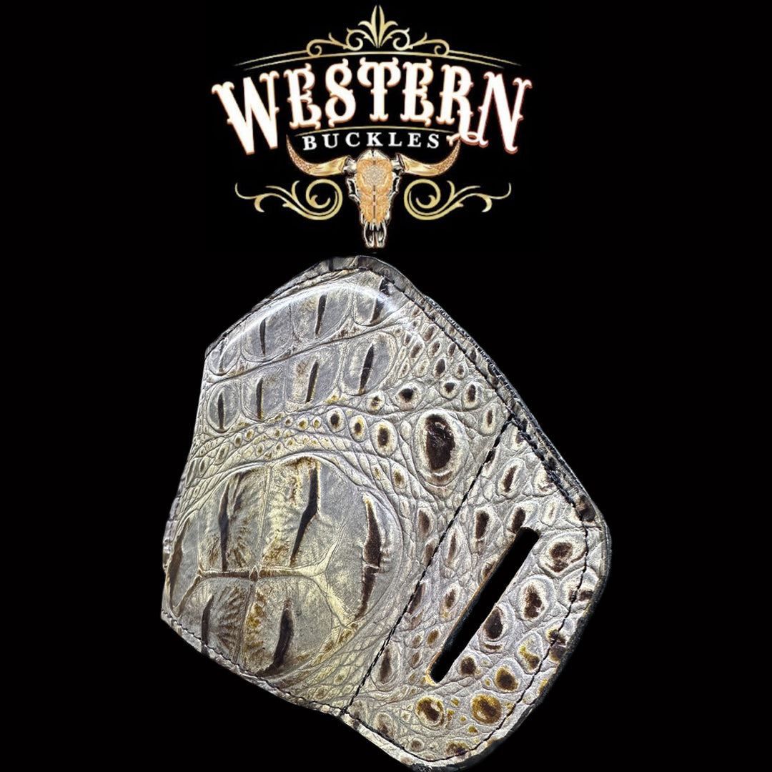 Gun Holster Sintetic White Cocodrile-The Western Buckles