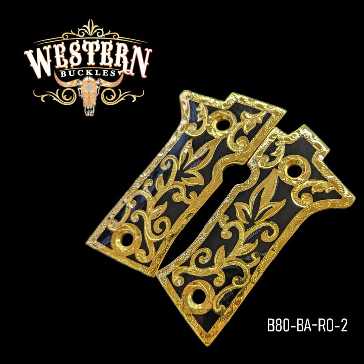 Hand-Engraved Custom Grips for the Beretta 80X — 24K Gold-Plated &amp; Artisan Resin