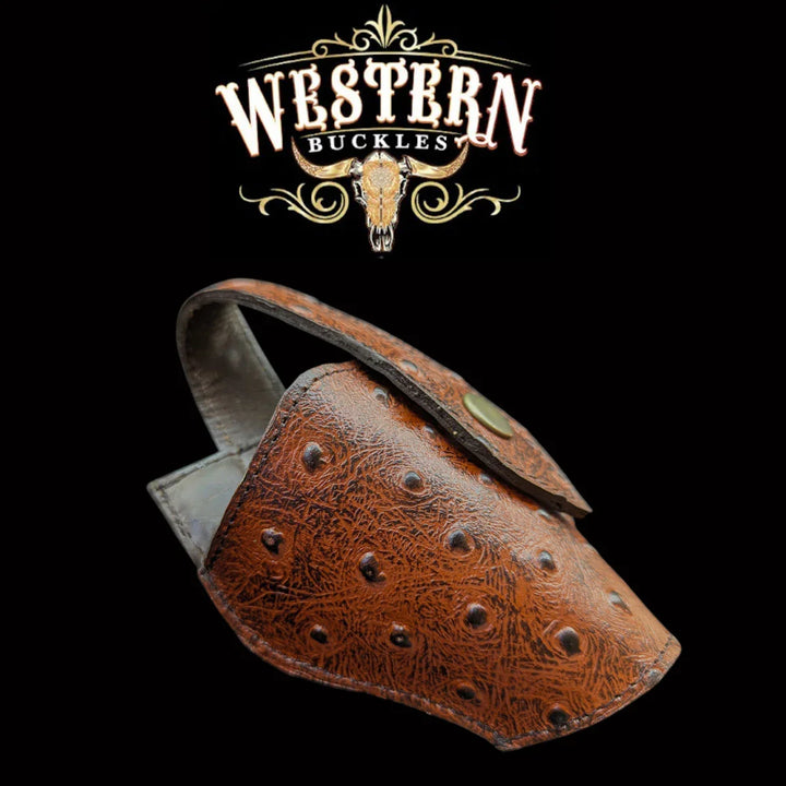 Gun Holster Red Ostrich-The Western Buckles