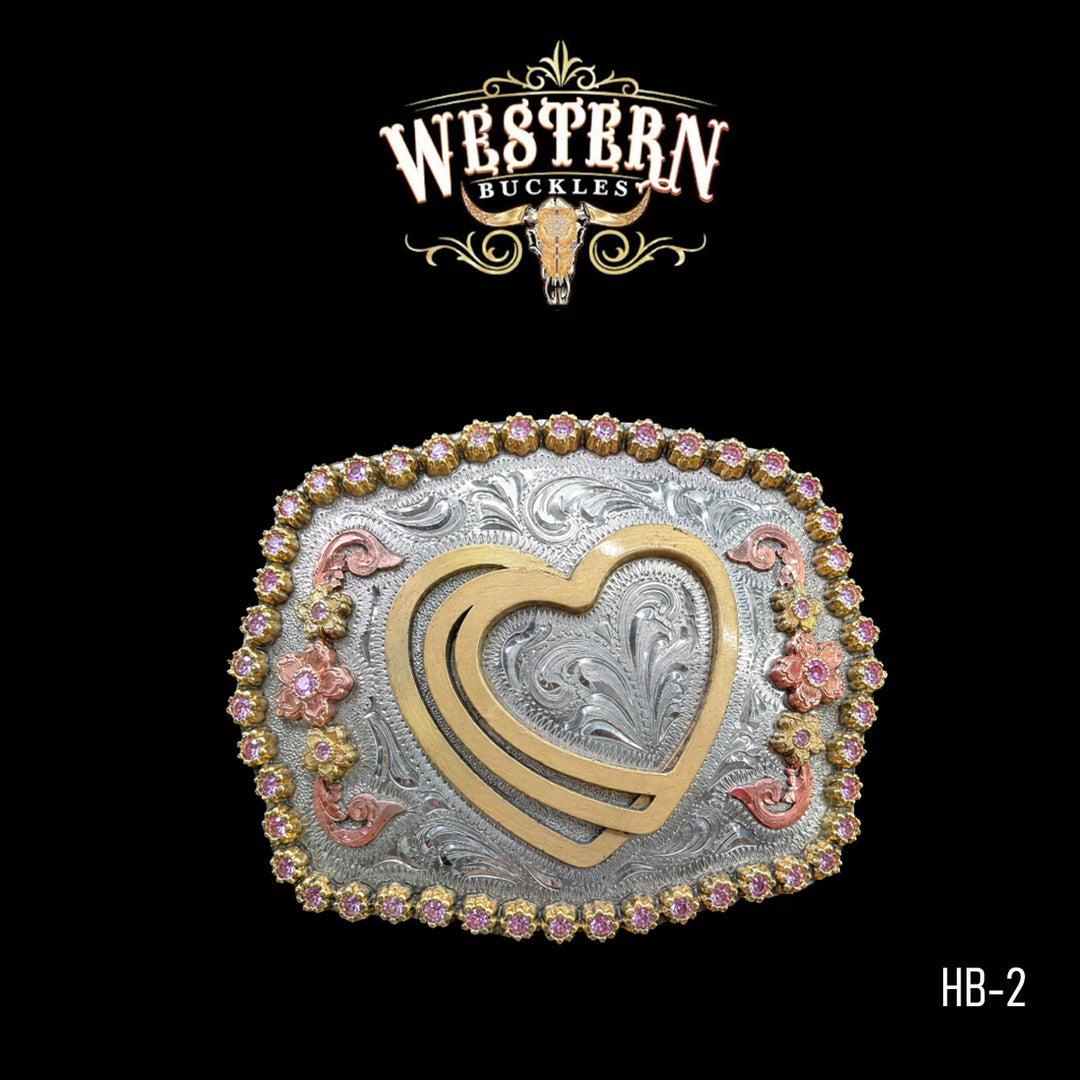 Heart Trophy Belt Buckle · Brass, German Silver &amp; Copper-The Western Buckles