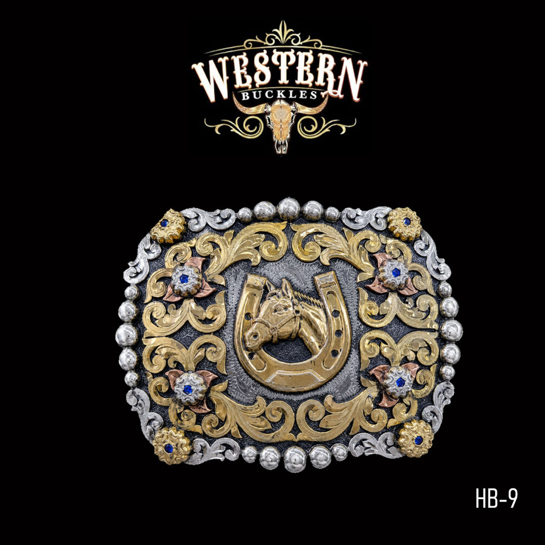 Horse Trophy Belt Buckle · German Silver, Brass &amp; Copper-The Western Buckles