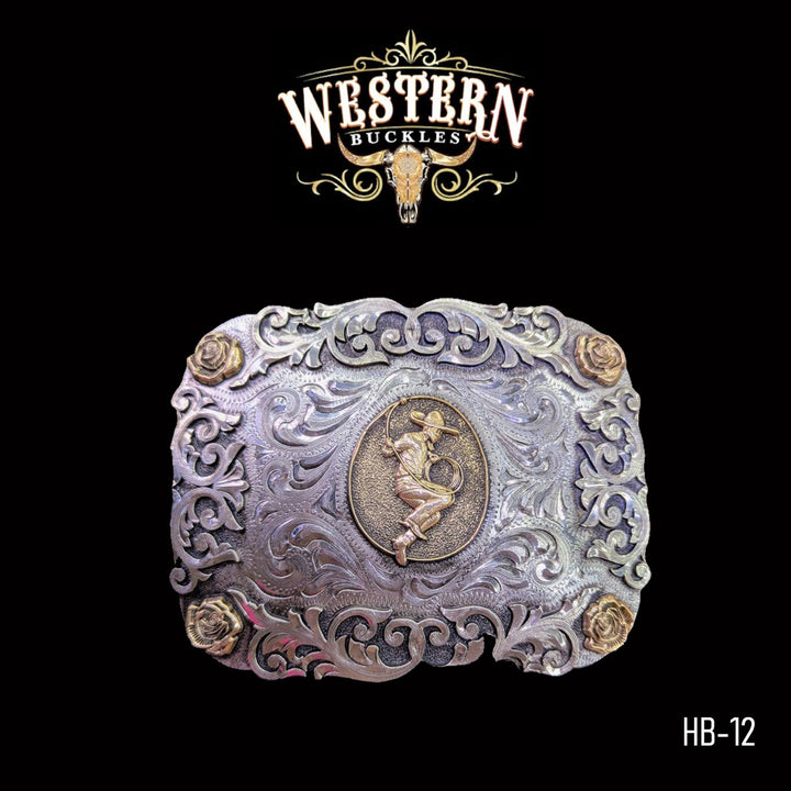 Horseman Trophy Belt Buckle - Silver-The Western Buckles