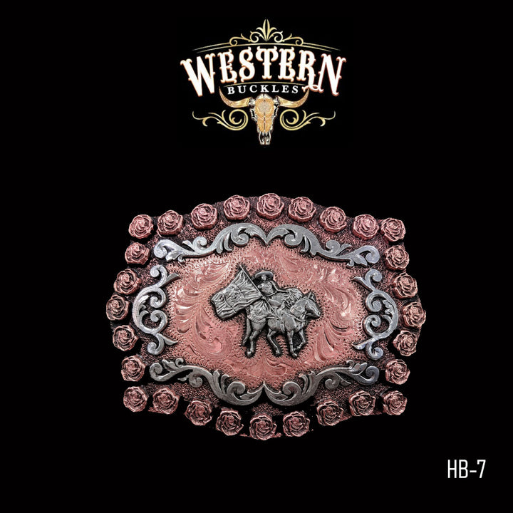 Horseman Trophy Belt Buckle · German Silver &amp; Copper-The Wester Buckles