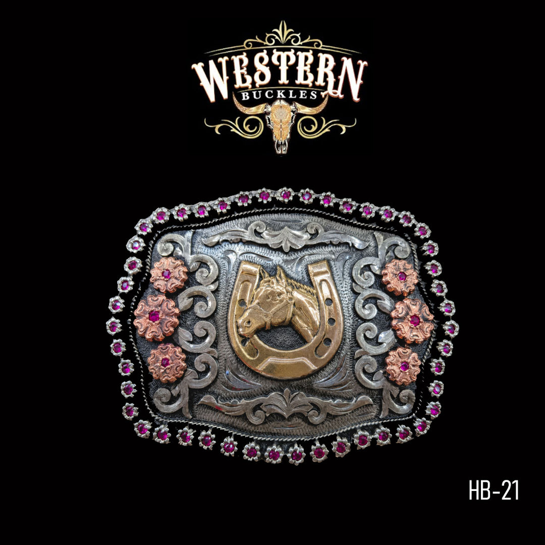 Horseshoe Trophy Belt Buckle · Brass, German Silver &amp; Copper-The Western Buckles