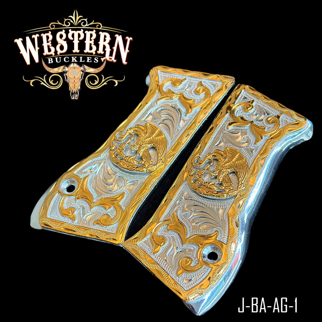 Eagle Gun Grips — Detail View | Western Buckles Handcrafted | SKU J-BA-AG-1