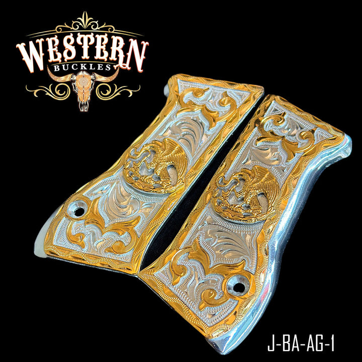 Eagle Gun Grips — Detail View | Western Buckles Handcrafted | SKU J-BA-AG-1