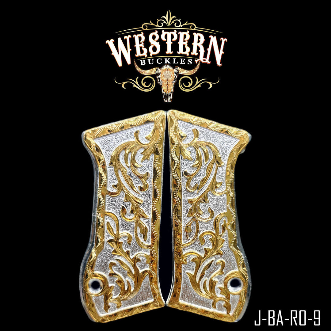 Cachas — Hand-Engraved | 24K Gold Plated | Handcrafted by Western Buckles | SKU J-BA-RO-9