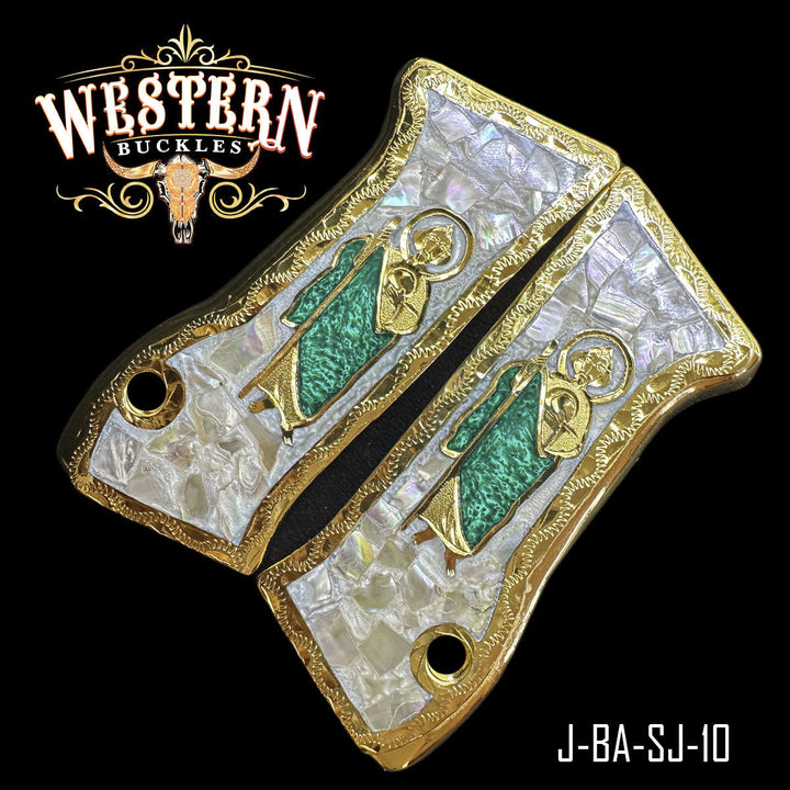 San Judas Cachas — Detail View | Western Buckles Handcrafted | SKU J-BA-SJ-10