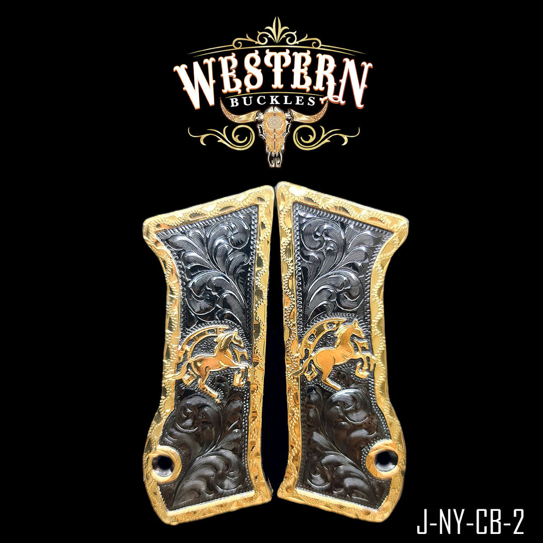Horse Gun Grips — Hand-Engraved | Handcrafted by Western Buckles | SKU J-NY-CB-2
