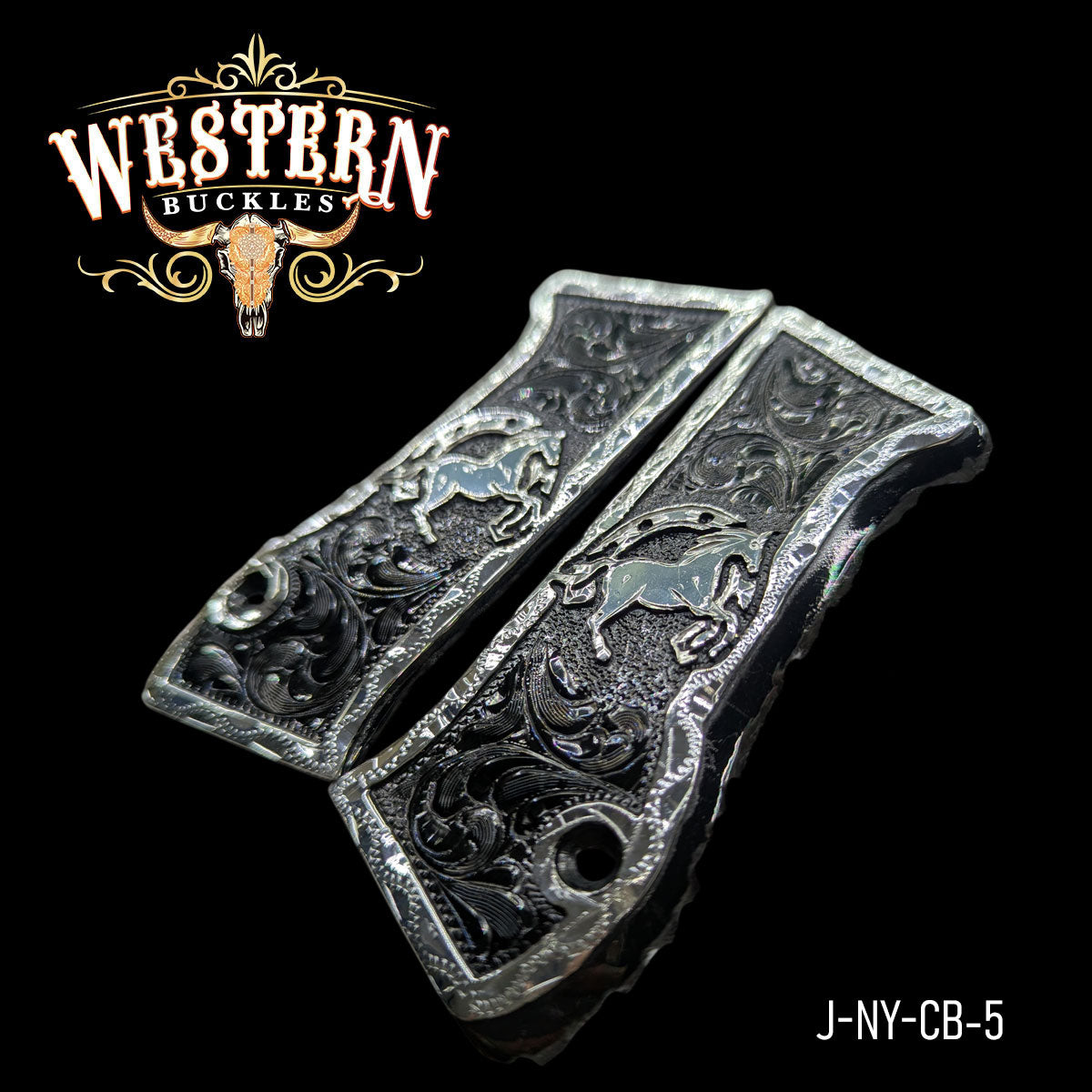 Cachas Jericho 941 9mm Grips Caballo Rameado