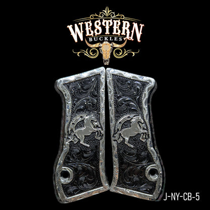 Cachas Jericho 941 9mm Grips Caballo Rameado