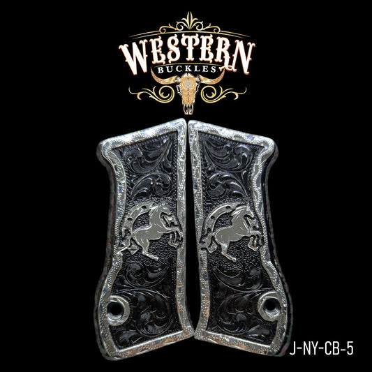 Cachas Jericho 941 9mm Grips Caballo Rameado