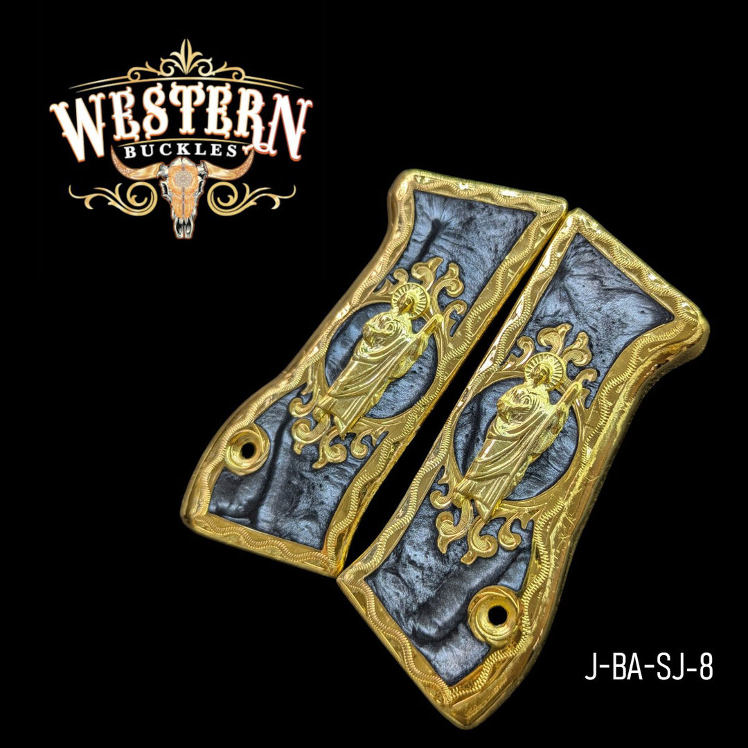 Jericho 941 9mm San Judas Gray Resin and Gold