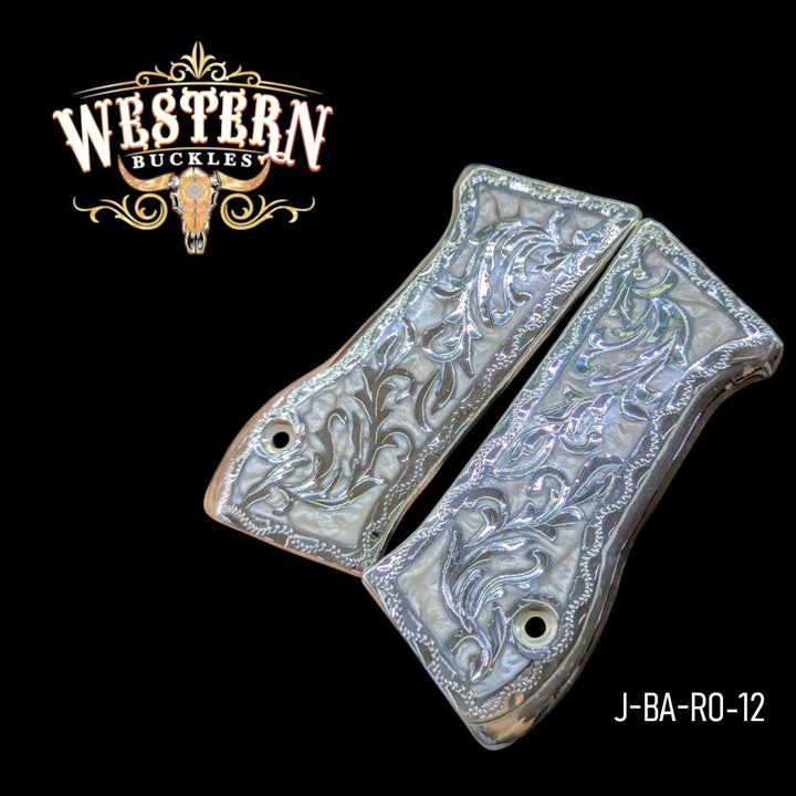 Jericho 941 9mm Silver-Plated and White Engraved