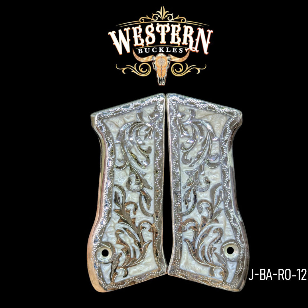 Jericho 941 9mm Silver-Plated and White Engraved