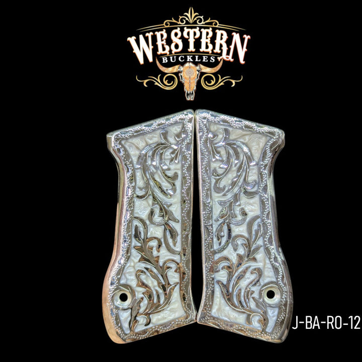 Jericho 941 9mm Silver-Plated and White Engraved